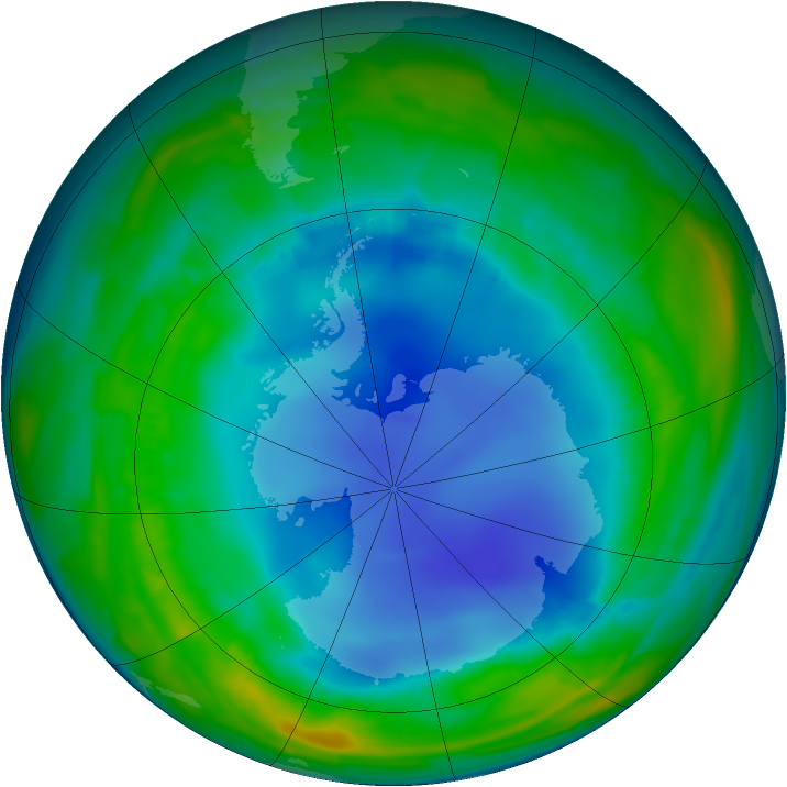 Antarctic ozone map for 06 August 2013